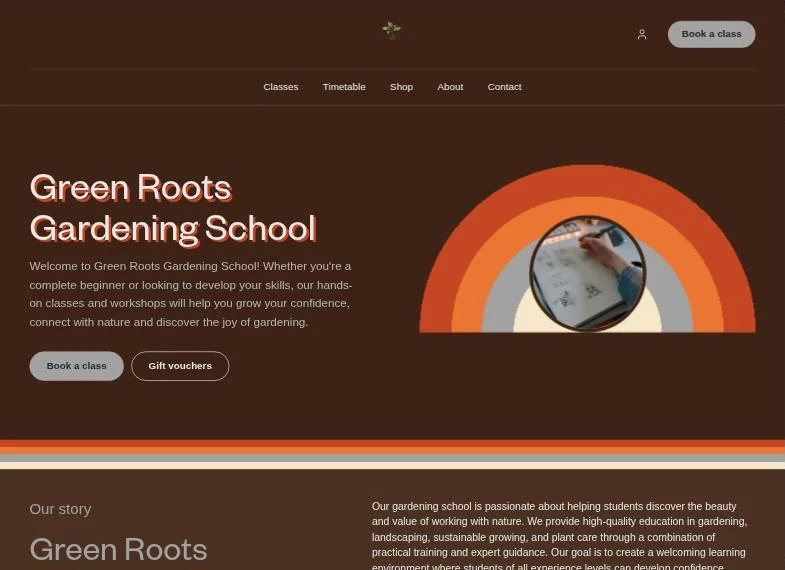 Poster theme with a retro rising sun on warm brown