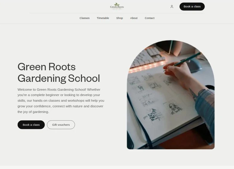 Stillwater theme with soft type and an arched photo